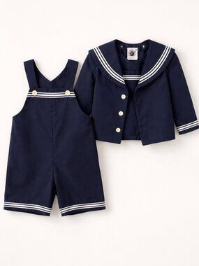 Vintage Good Lad of Philadelphia Sailor Suit Toddler Boys Size 3T Navy Jon Jon